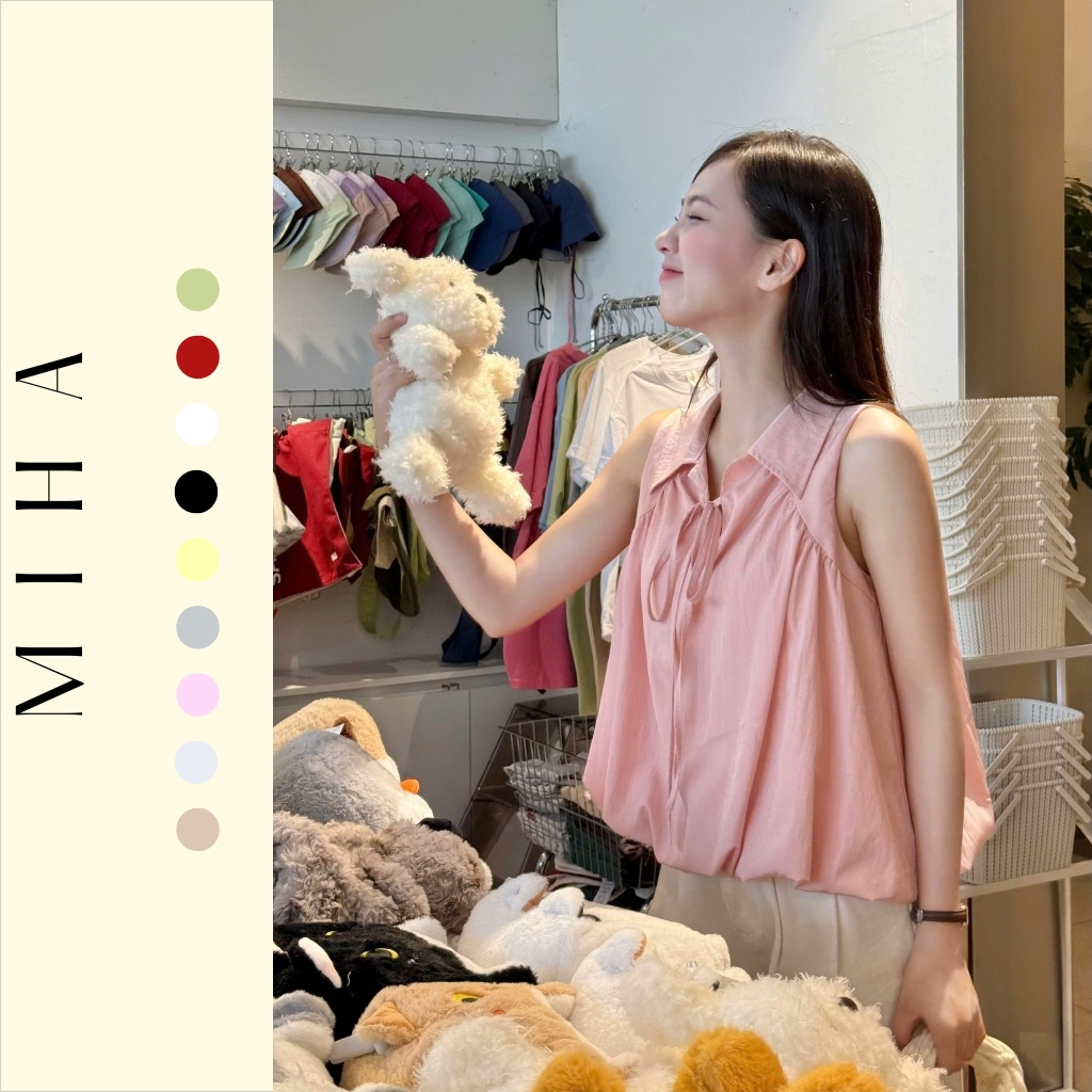 Áo kiểu dáng bồng sát nách Miha Studio