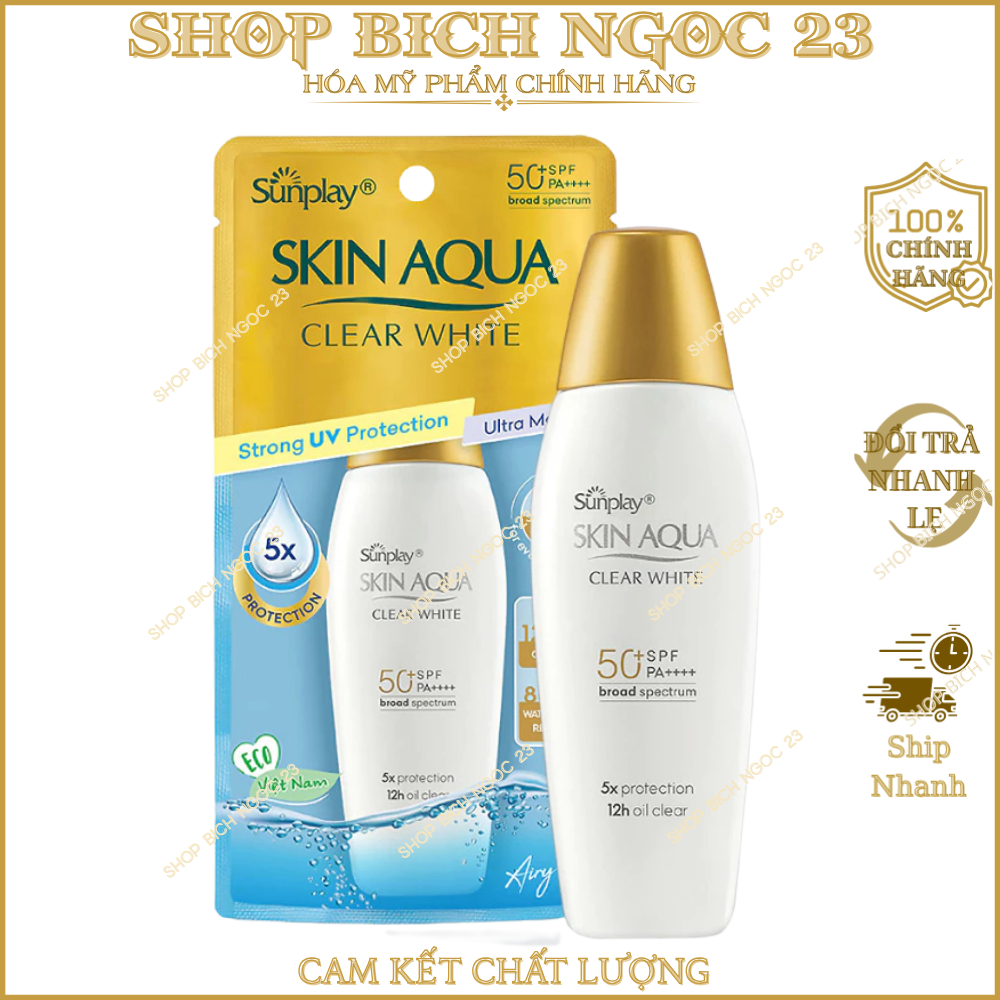 Kem chống nắng dưỡng da trắng mượt Sunplay Skin Aqua Clear White 25g/55g
