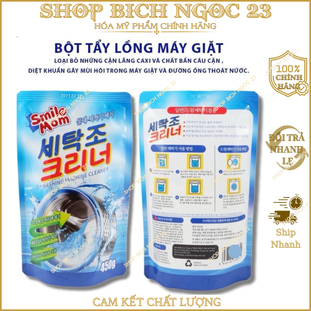 Bột Vệ Sinh máy giặt Hàn Quốc sát khuẩn khử mùi an toàn cho gia đình 450g