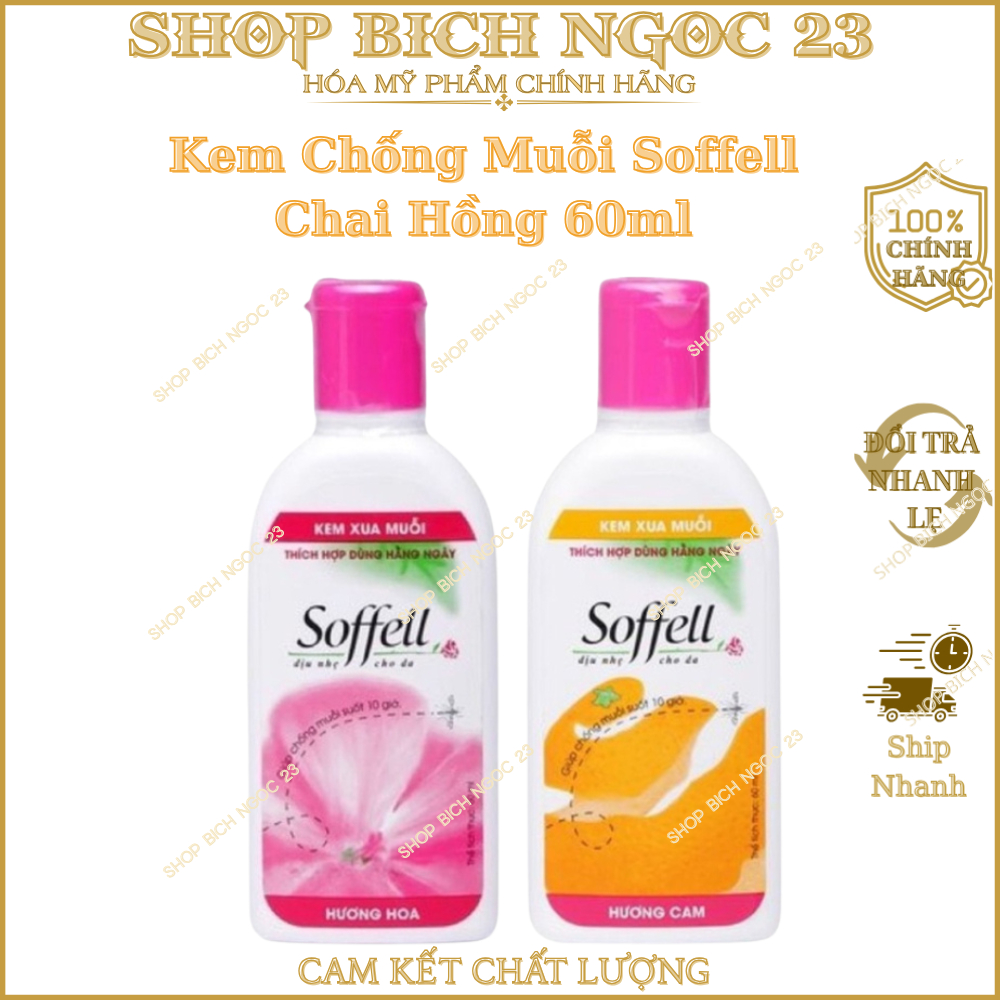 Kem Chống Muỗi Soffell Chai Hồng 60ml