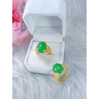 Hàng mới về nhẫn trang sức mạ vàng 18 ca màu xanh dành cho nam và nữ trang sức cao cấp không bạc không phai.