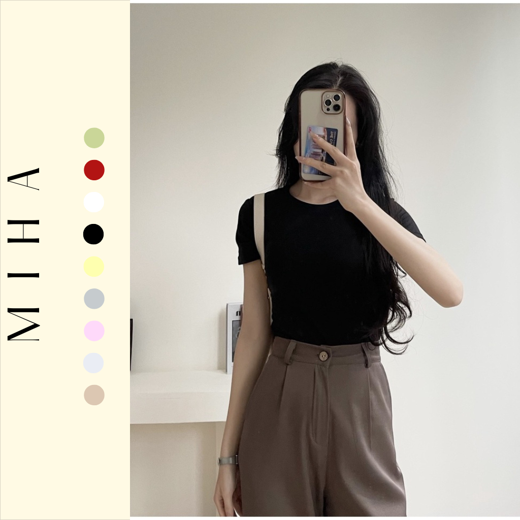 Áo len thun zip cộc tay mùa hè siêu mát Miha Studio