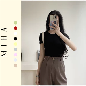 Áo len thun zip cộc tay mùa hè siêu mát Miha Studio
