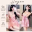HT179a Váy ngủ sexy phối ren xẻ v1 chấm bi quyến rũ,đồ ngủ lụa dáng xòe hách dáng HT179a