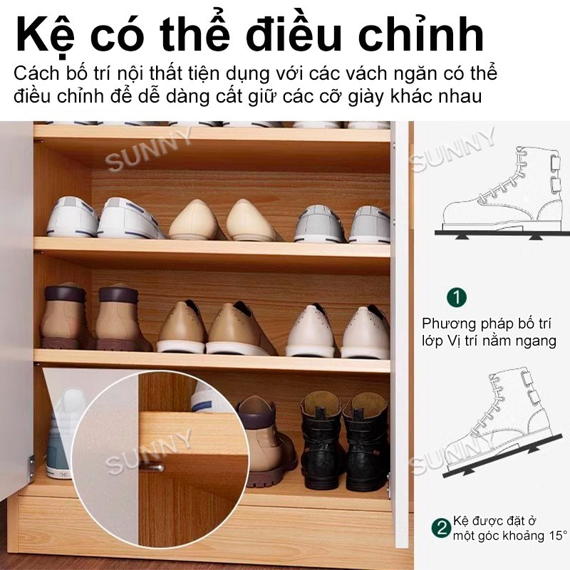 Sunny Tủ Giày Lưu Trữ Đa Năng Cửa Vào Để Giày Dép Chìa Khóa Giải Pháp Gọn Gàng Cho Hành Lang Nhà Nhỏ