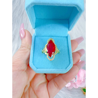 Hàng mới về các mẫu nhẫn đá xa fear đá đỏ đá trắng đá xanh mạ vàng 18k hàng titan cao cấp độ bền cao
