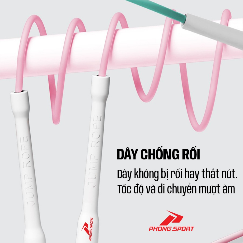 Dây nhảy tốc độ Phongsport chất liệu PVC 6mm, Tập thể lực, Cadio tại nhà AMIZIN