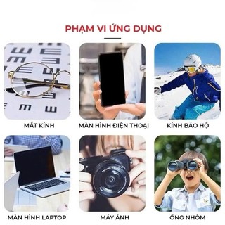 Hộp 100 Khăn lau kính mắt kính cận, Giấy lau kính nano chống sương mờ vân tay, bụi bẩn tiện lợi