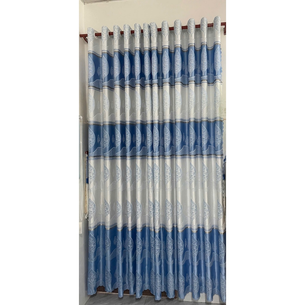 1 TẤM GẤM HOA VĂN MÀU XANH NHẠT CHƯA CÓ CÂY TREO - TREO 1 TẤM MUA 1 TẤM _TREO 2 TẤM MUA 2 TẤM RÈM CỬA VIỆT HÀN