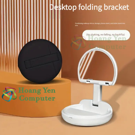 Giá Đỡ Điện Thoại Kiêm Gương Soi Mini - Gấp Gọn Tiện Lợi - Hoàng Yến Computer