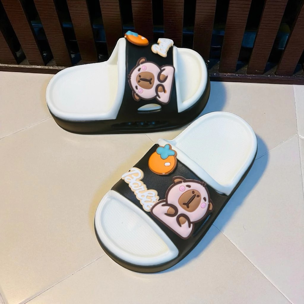 Dép bánh mì thời trang đế đệm thể thao hình Capybara cho bé trai bé gái mềm êm chân