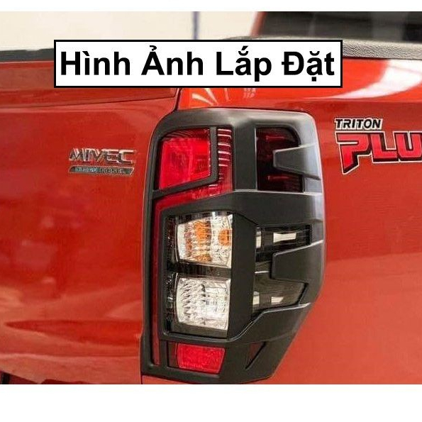 Ốp viền đèn pha, đèn hậu xe Mitsubishi Triton 2019- 2020 Nhựa đen, Hàng cao cấp