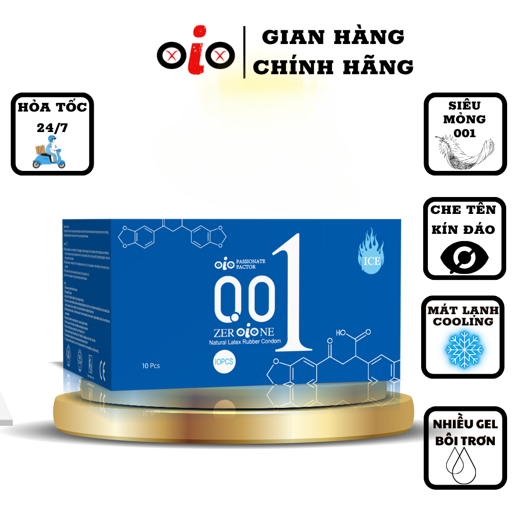 Bao cao su siêu mỏng 001 OiO có gai kéo dài thời gian bcs nhiều gel bôi trơn chống xuất tinh sớm