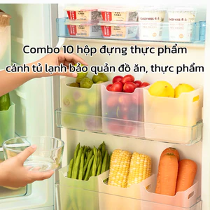 COMBO 10 Hộp Nhựa PP Đựng Thực Phẩm Cánh Tủ Lạnh Hộp Chia Ô Ngăn Tủ Bảo Quản Rau Củ Gọn Gàng tiện lợi