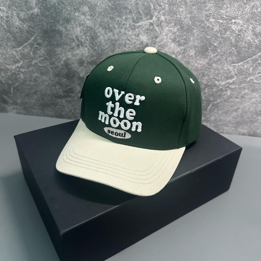 Mũ kết trẻ em 3-8 tuổi - Nón lưỡi trai kaki phối màu thêu OVERTHEMOON thời trang cho bé siêu đẹp