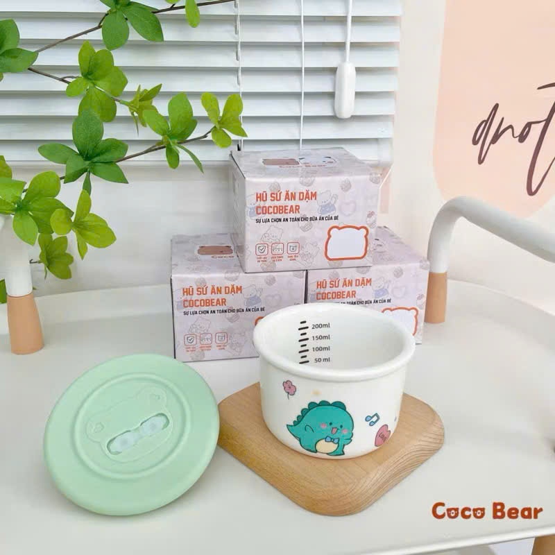 Hũ sứ, bát sứ hoạ tiết ăn dặm cho bé Cocobear, Misan, Mumbebe