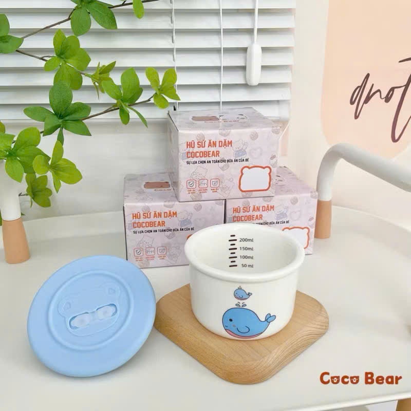 Hũ sứ, bát sứ hoạ tiết ăn dặm cho bé Cocobear, Misan, Mumbebe