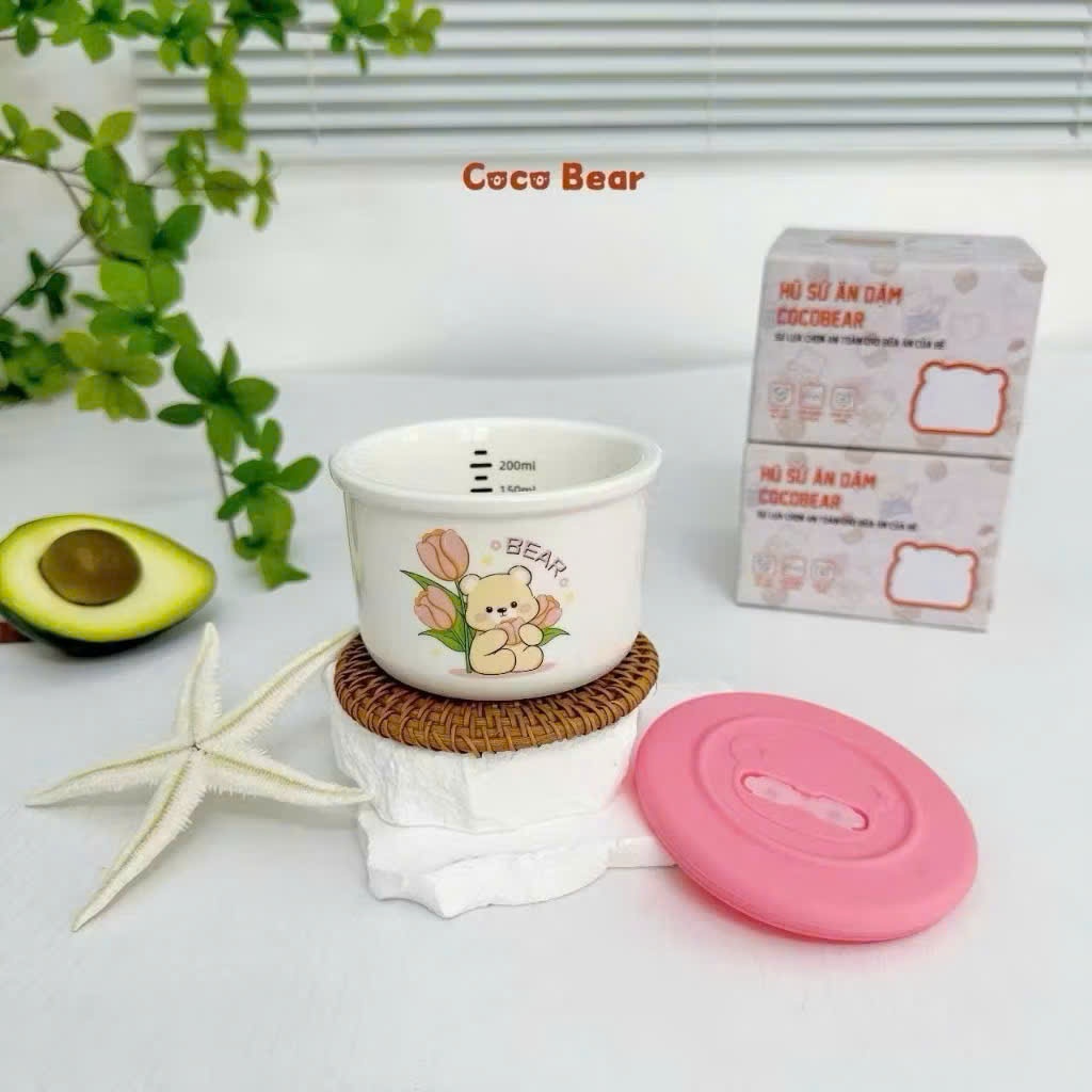Hũ sứ, bát sứ hoạ tiết ăn dặm cho bé Cocobear, Misan, Mumbebe