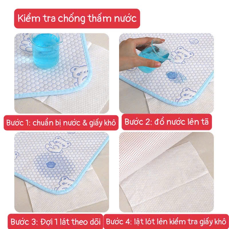 Lót Chống Thấm Lụa Băng 4 lớp cho bé dùng mùa hè rất mát 50*70cm an toàn mềm mịn