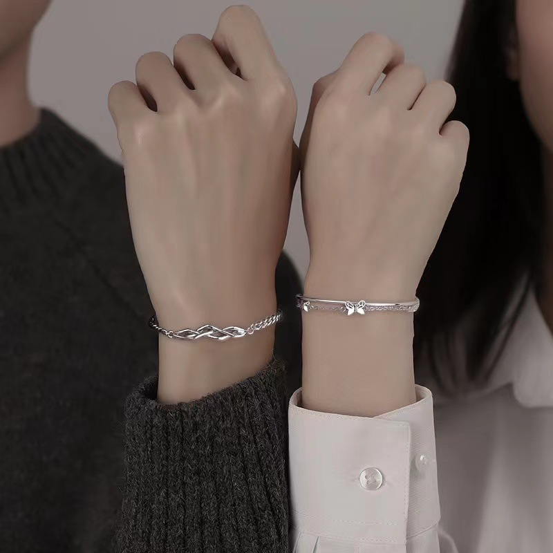 [ HỢP KIM BẠC] Vòng Tay Đôi "Romantic" bạc S925 Không Gỉ Tặng Người Yêu, Lắc Tay Đôi Tình Yêu IMOON061