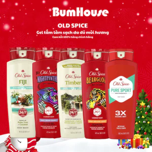 Sữa tắm Gel Nam Old Spice 473ml/532ml/m/887ml Timber Bearglove Fiji Wolfthorn Pure Sport Fresh Tắm gội 2in1 Made in USA