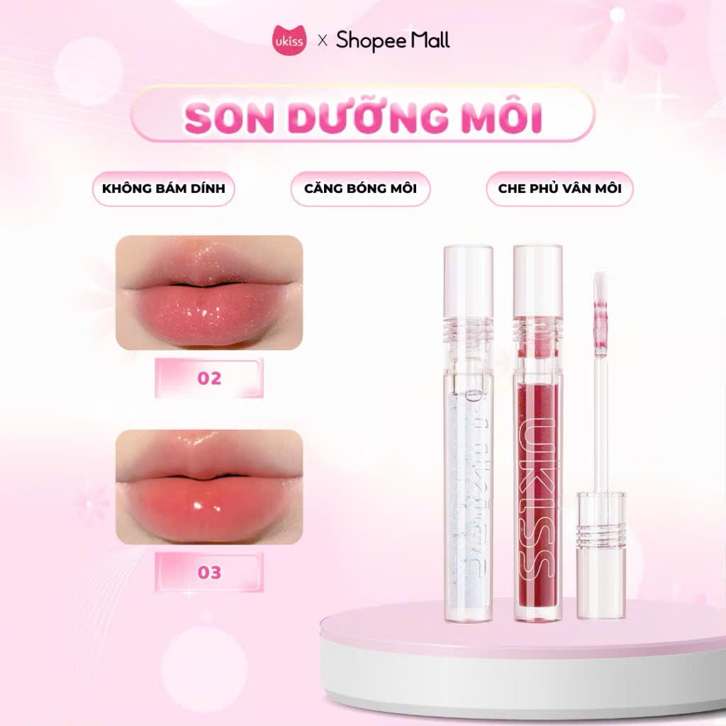 UKISS Son Bóng Có Nhũ Mịn Mượt Dưỡng Ẩm Tạo Hiệu Ứng Gương Bóng 2ml | NHÍM HOUSE