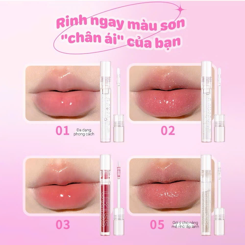UKISS Son Bóng Có Nhũ Mịn Mượt Dưỡng Ẩm Tạo Hiệu Ứng Gương Bóng 2ml | NHÍM HOUSE