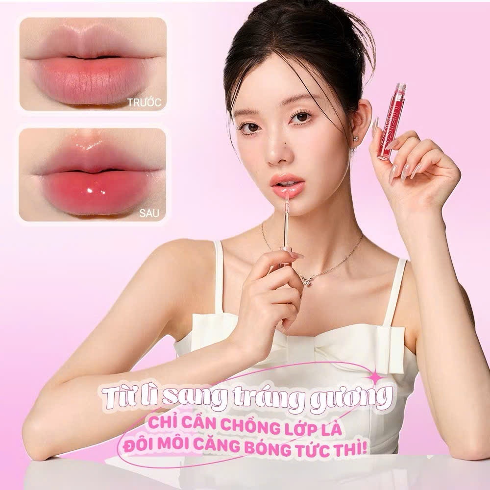 UKISS Son Bóng Có Nhũ Mịn Mượt Dưỡng Ẩm Tạo Hiệu Ứng Gương Bóng 2ml | NHÍM HOUSE
