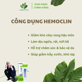 HemoClin Gel – Hỗ trợ giảm khó chịu, nứt kẽ & chăm sóc vùng hậu môn - Châu Âu