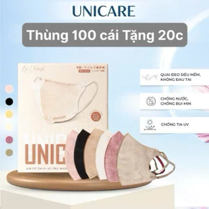 Sét 100c tặng 20 chiếc Khẩu trang 6D Unicare Mix Đủ 6 Màu Trend,Kháng khuẩn, Qoai êm Thoải Mái