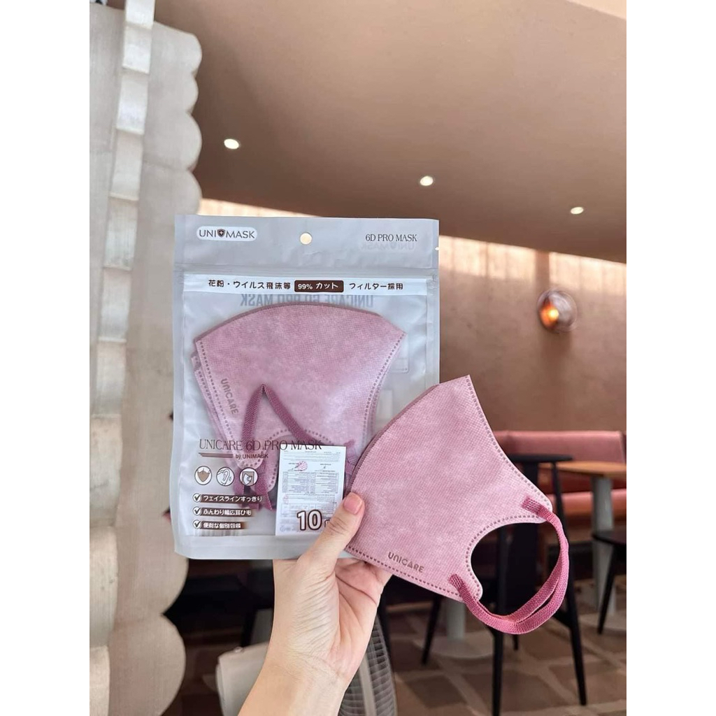 Sét 100c tặng 20 chiếc Khẩu trang 6D Unicare  Mix Đủ 6 Màu Trend,Kháng khuẩn, Qoai êm Thoải Mái