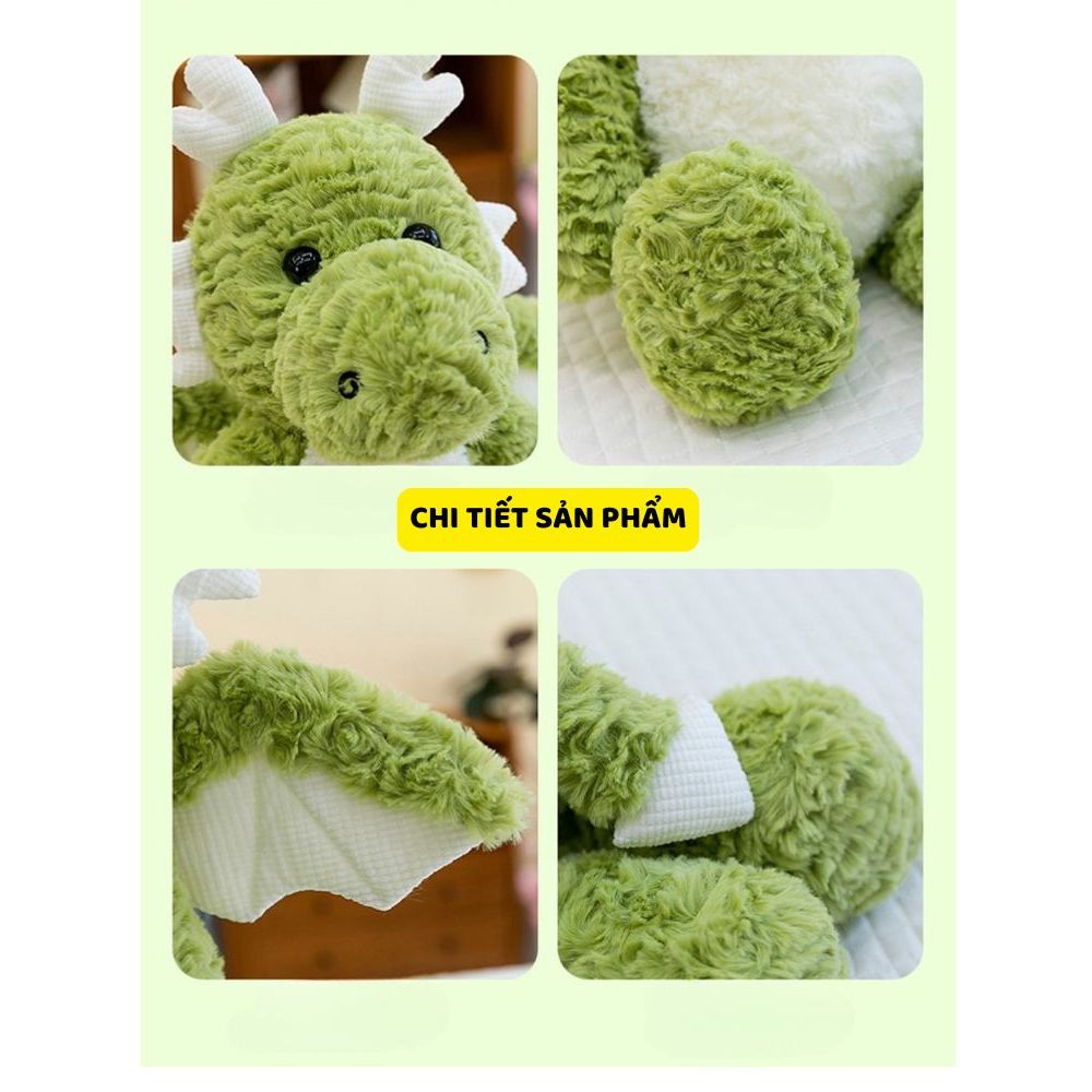 Gấu bông rồng bay có cánh đáng yêu, Thú nhồi bông con rồng lông xù cao cấp làm quà tặng cho mọi người thân yêu