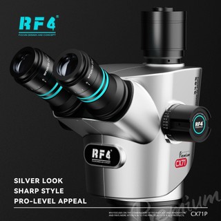 Kính hiển vi 3 mắt RF4 RF-CX71 Premium 6.5-65X kèm trục xoay F024 Thiết kế góc nghiêng 30°