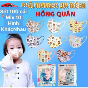 Khẩu trang 5d bé cao cấp Mềm Mịn - Ngăn Ngừa Bụi Mịn - Chống Tia UV