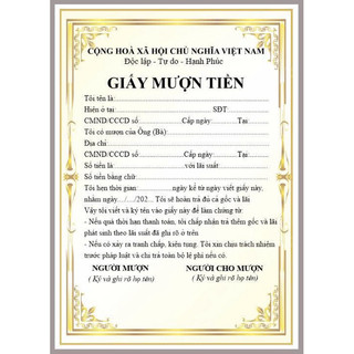 combo giấy mượn ti.ền - giấy va.y ti.ền