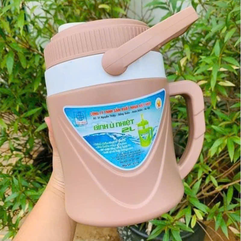 Bình Nước Giữ Nhiệt 2L - Bình Giữ Nhiệt Có Tay Cầm và Quai Xách Tiện Lợi