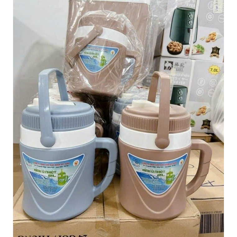 Bình Nước Giữ Nhiệt 2L - Bình Giữ Nhiệt Có Tay Cầm và Quai Xách Tiện Lợi