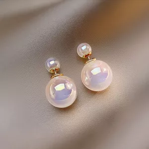Bông Tai Đính Tán Ngọc Trai, Màu Sắc Tươi Sáng, Có Thể Tháo Rời, Phong Cách Hai Đeo, Thiết Kế Cổ Điển Cao Cấp KT23