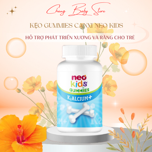 Kẹo Gummies Canxi vị sữa chua Neo Kids hộp 60 viên nhai