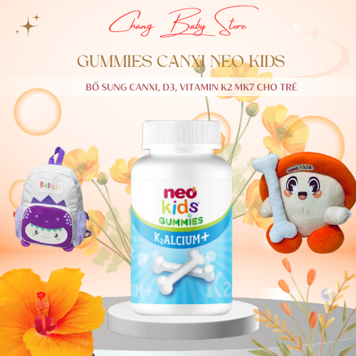 Kẹo Gummies Canxi vị sữa chua Neo Kids hộp 60 viên nhai