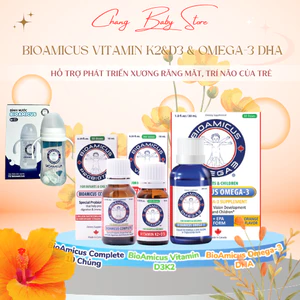 BioAmicus Vitamin K2&D3 & Omega-3 DHA hỗ trợ phát triển xương răng măt, trí não của trẻ