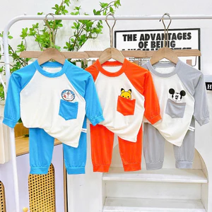 Bộ dài tay bé trai, đồ bộ bé gái, bộ thun lạnh co giãn tốt, thoáng khí cho bé 8-18kg