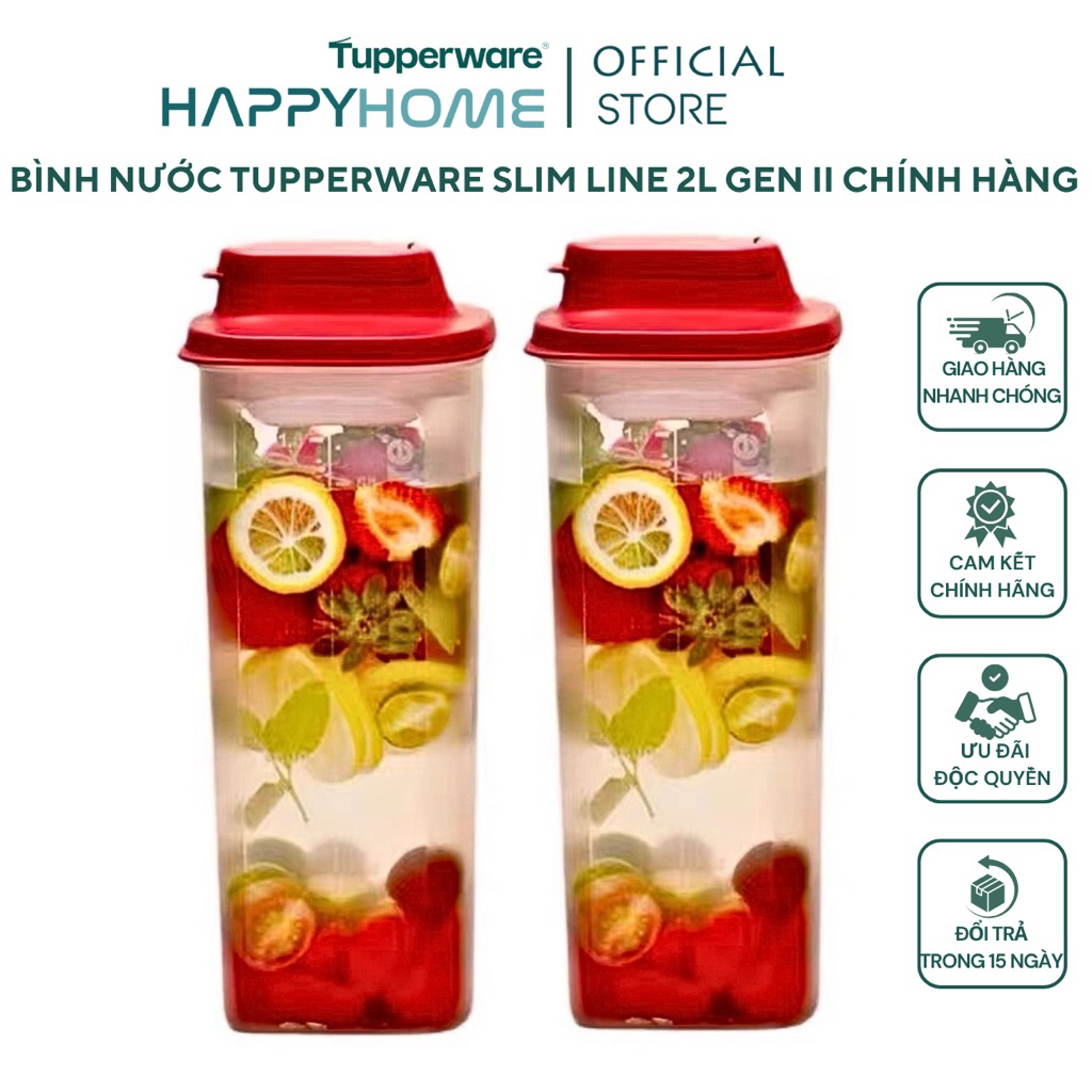 BÌNH NƯỚC TUPPERWARE SLIM LINE 2L GEN II CHÍNH HÃNG | Shopee Việt Nam