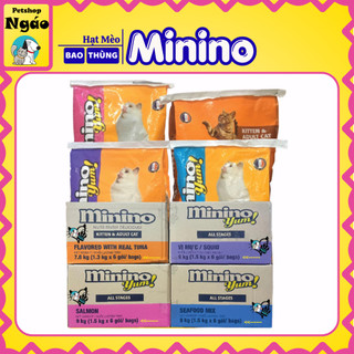 [Thùng 6 Gói] Thức Ăn Hạt Minino / Minino Yum Cho Mèo Mọi Lứa Tuổi (Cá Ngừ - Hải Sản - Cá Hồi)