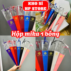 Combo 100 túi mika 1 bông, vỏ hộp mika đựng hoa sáp, hộp mica nhiều màu đẹp giá rẻ