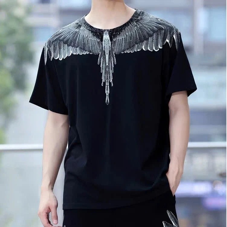 Áo thun tay lỡ nam nữ BURLON In cánh đại bàng 2 mặt Unisex nam nữ From rộng chất thun cotton co dã thấm hút mồ hôi