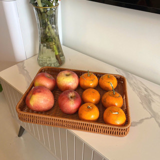 Rổ Mây, Giỏ Nhựa Kiểu Mây Tre Đan Vintage, Khay Đựng Hoa Quả Dã Ngoại Dòng Decor
