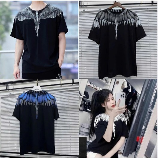 Áo thun tay lỡ nam nữ BURLON In cánh đại bàng 2 mặt Unisex nam nữ From rộng chất thun cotton co dã thấm hút mồ hôi