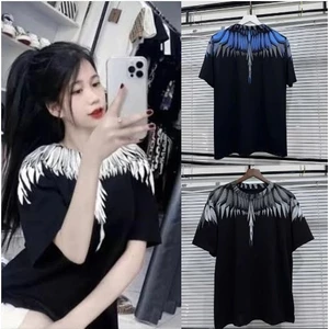 Áo thun tay lỡ nam nữ BURLON In cánh đại bàng 2 mặt Unisex nam nữ From rộng chất thun cotton co dã thấm hút mồ hôi