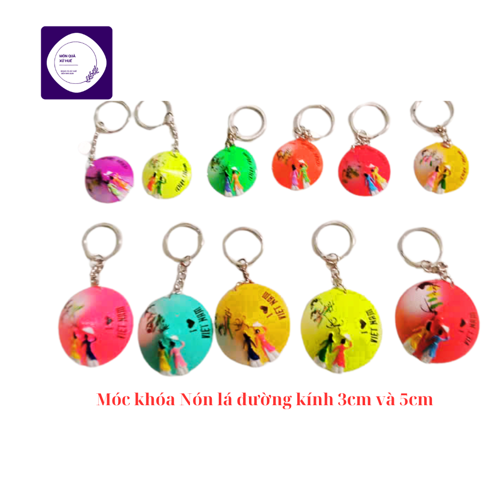 5 Móc khóa lưu niệm hình nón lá Việt Nam 5cm,  3.5cm